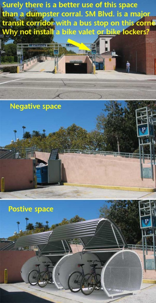 Visualization of parking lot bike lockers