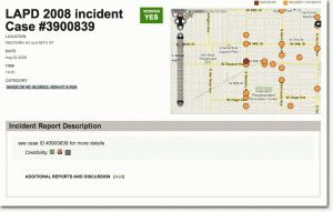 LABikemap incident report screenshot