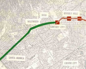 LA MTA backbone system map detail