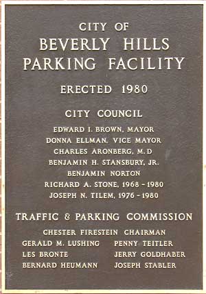 Garage commemorative plaque