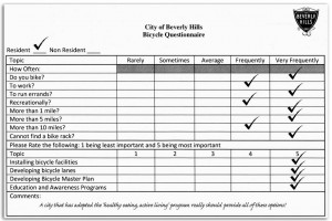 Bicycle questionnaire