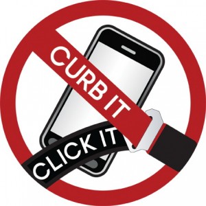 Curb It Click It mobile phone sign