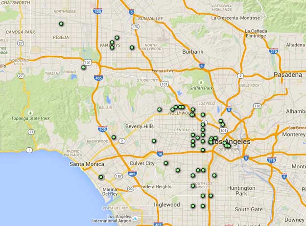 KPCC Dangerous Intersections interactive map for greater LA