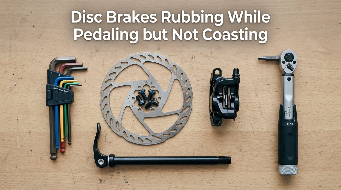 Disc brakes rubbing only when I pedal but not when I coast