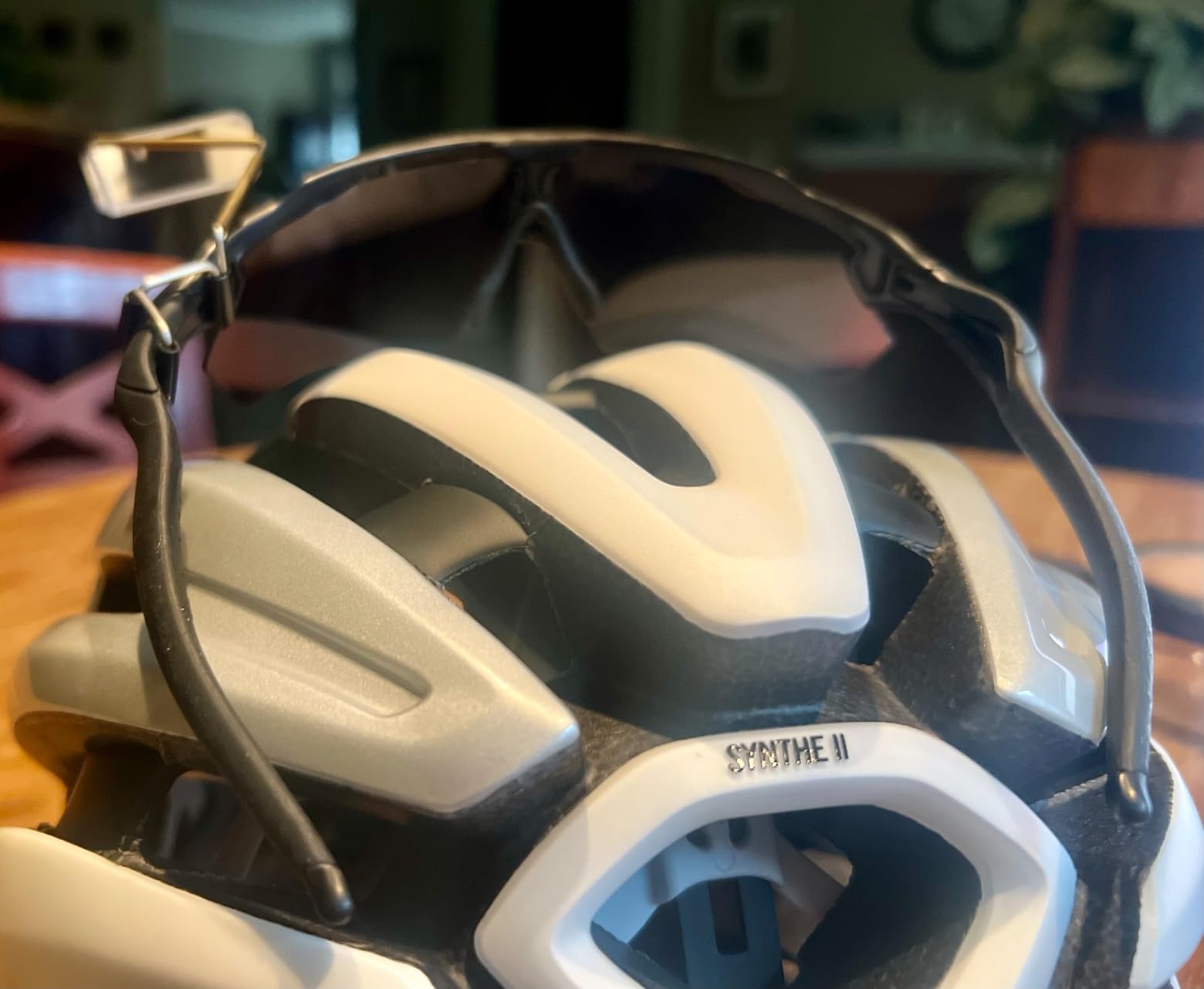 Cycling Compact Mirror for Helmet & Eyeglasses - Smaller profile. Same natural rear view. Your mirror follows your head movement, not your handlebars. customer photo 2