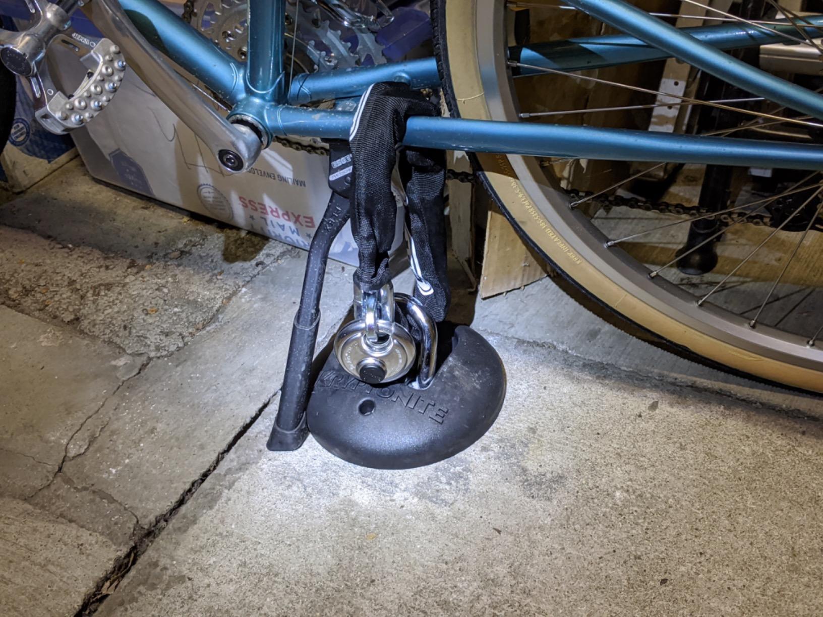 Kryptonite Stronghold Anchor, Heavy Duty Bike Ground and Wall Lock Mount | Hardened 16mm Carbon Alloy Steel Shackle, Permanent 6.10 lb Security Point for Bicycles, E-Bikes, Scooters, and Trailers customer photo 2