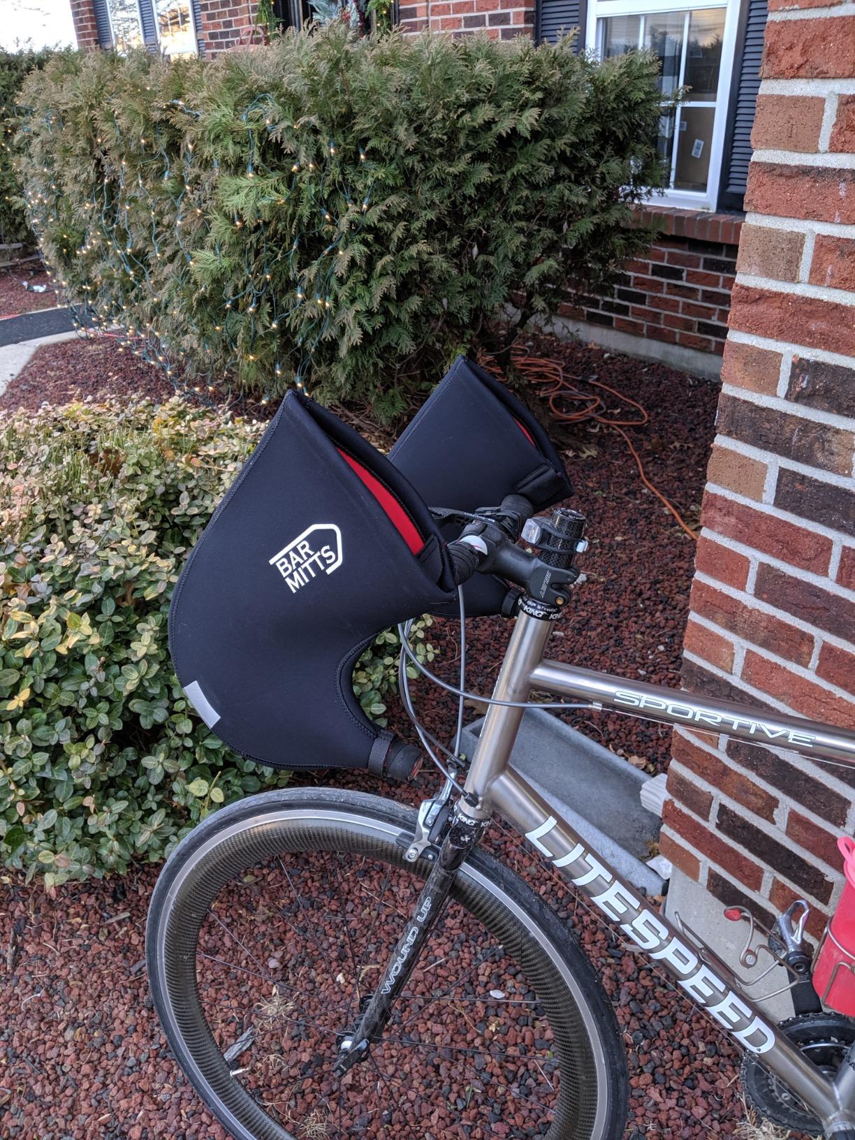 Bar Mitts Cold Weather Road Bicycle Handlebar Mittens, fits Campy/SRAM/Shimano Shifters with Internally Routed Cables customer photo 1