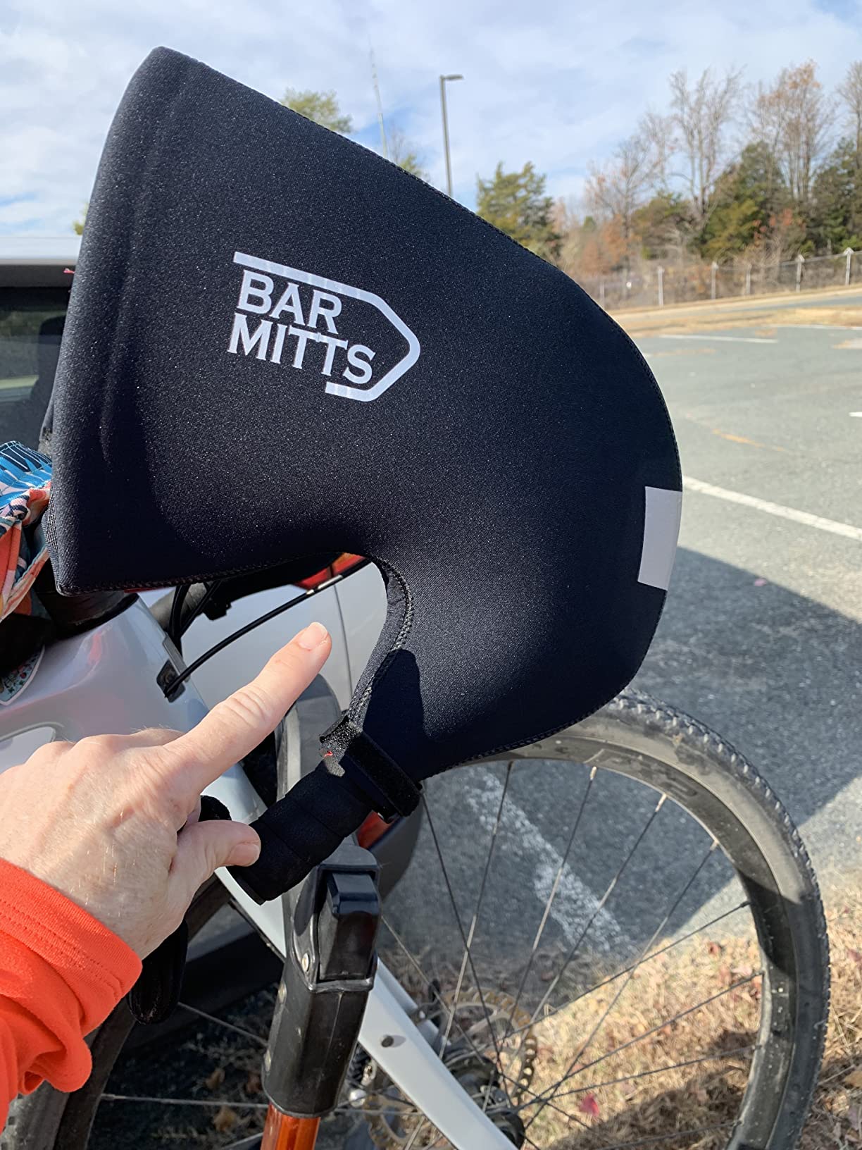 Cold Weather Road Bicycle Handlebar Mittens fits Shimano Shifters with Externally Routed Shift Cables, Black customer photo 2