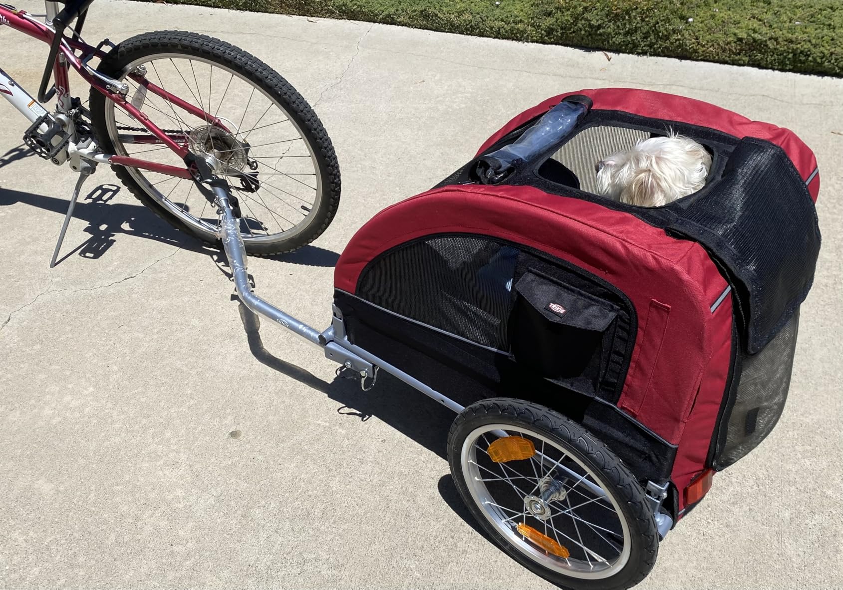 TRIXIE Large Dog Bike Trailer - Foldable Pet Bicycle Trailer for Dogs up to 66lbs customer photo 1