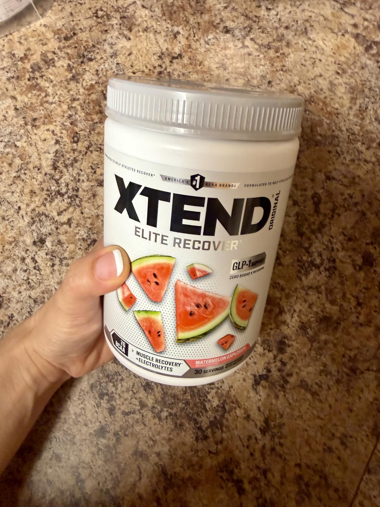 Xtend Original BCAA Powder, Zero Sugar, Watermelon Explosion, 30 Serv | Supports muscle repair, hydration and endurance with L-glutamine and essential electrolytes customer photo 2