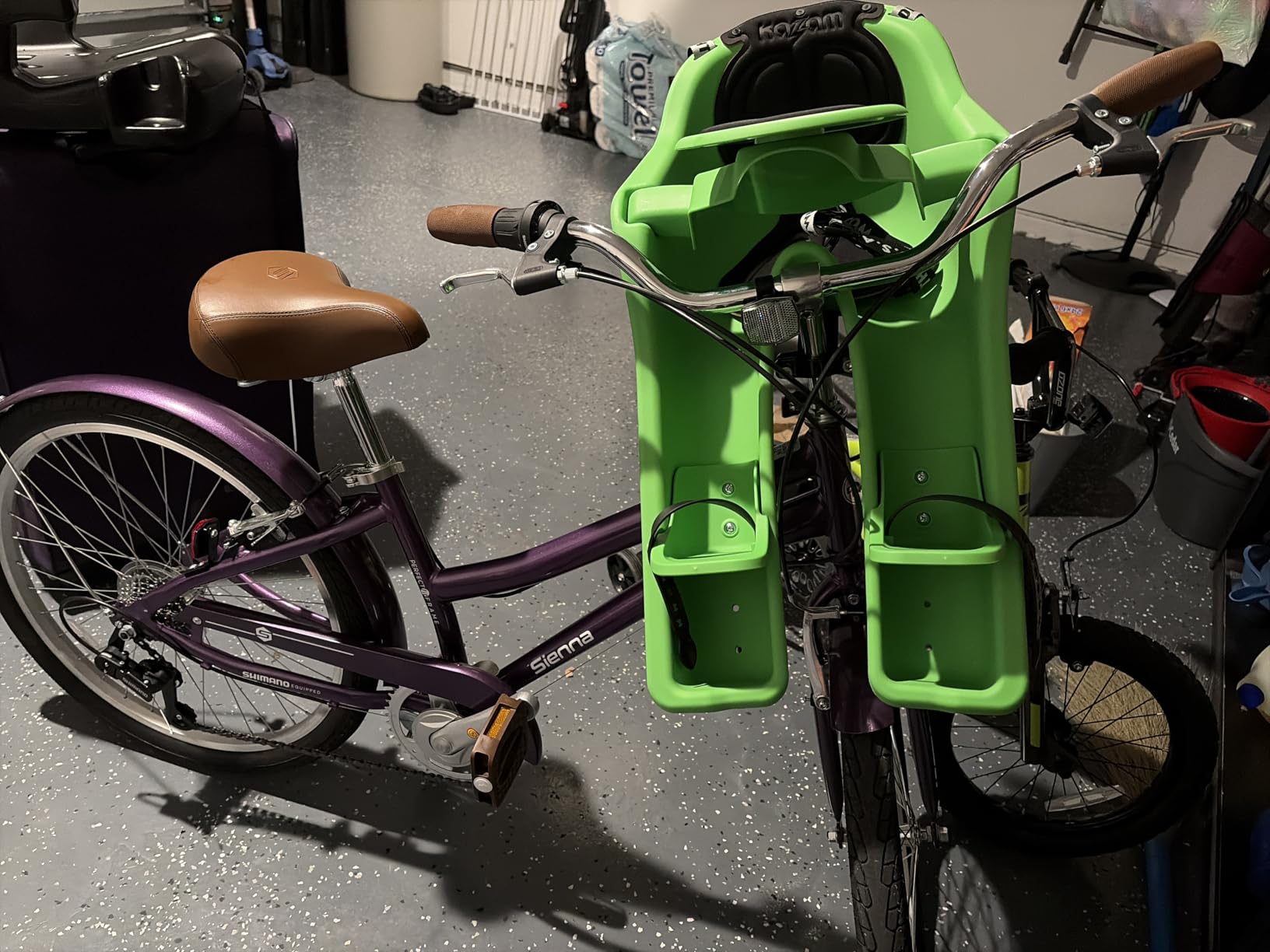 iBert Front Mounted Child Seat with Patented Mounting for Easy and Secure Installation - Child's Bike Seat with 3-Point Safety Harness and Adjustable Foot Cups - Durable Plastic Shell customer photo 1