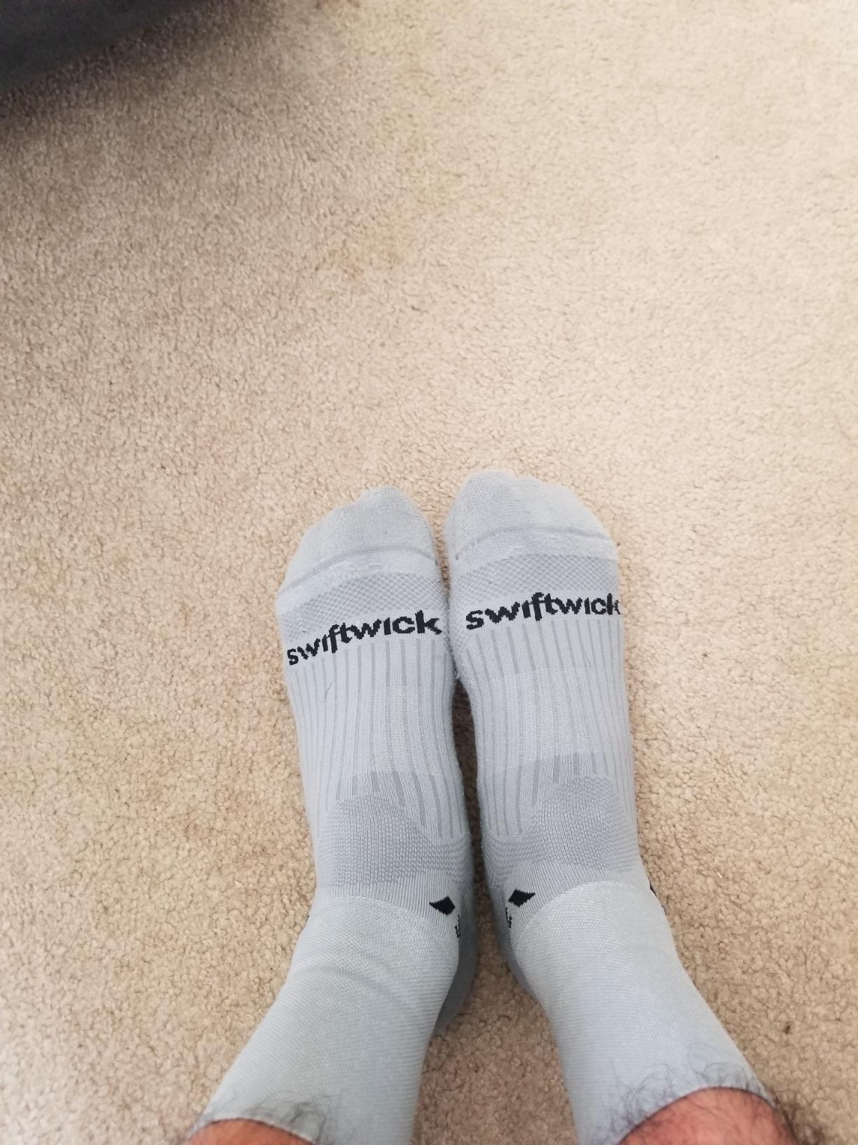 Swiftwick ASPIRE FOUR Trail Running, Cycling Crew Socks, Firm Compression Fit customer photo 2