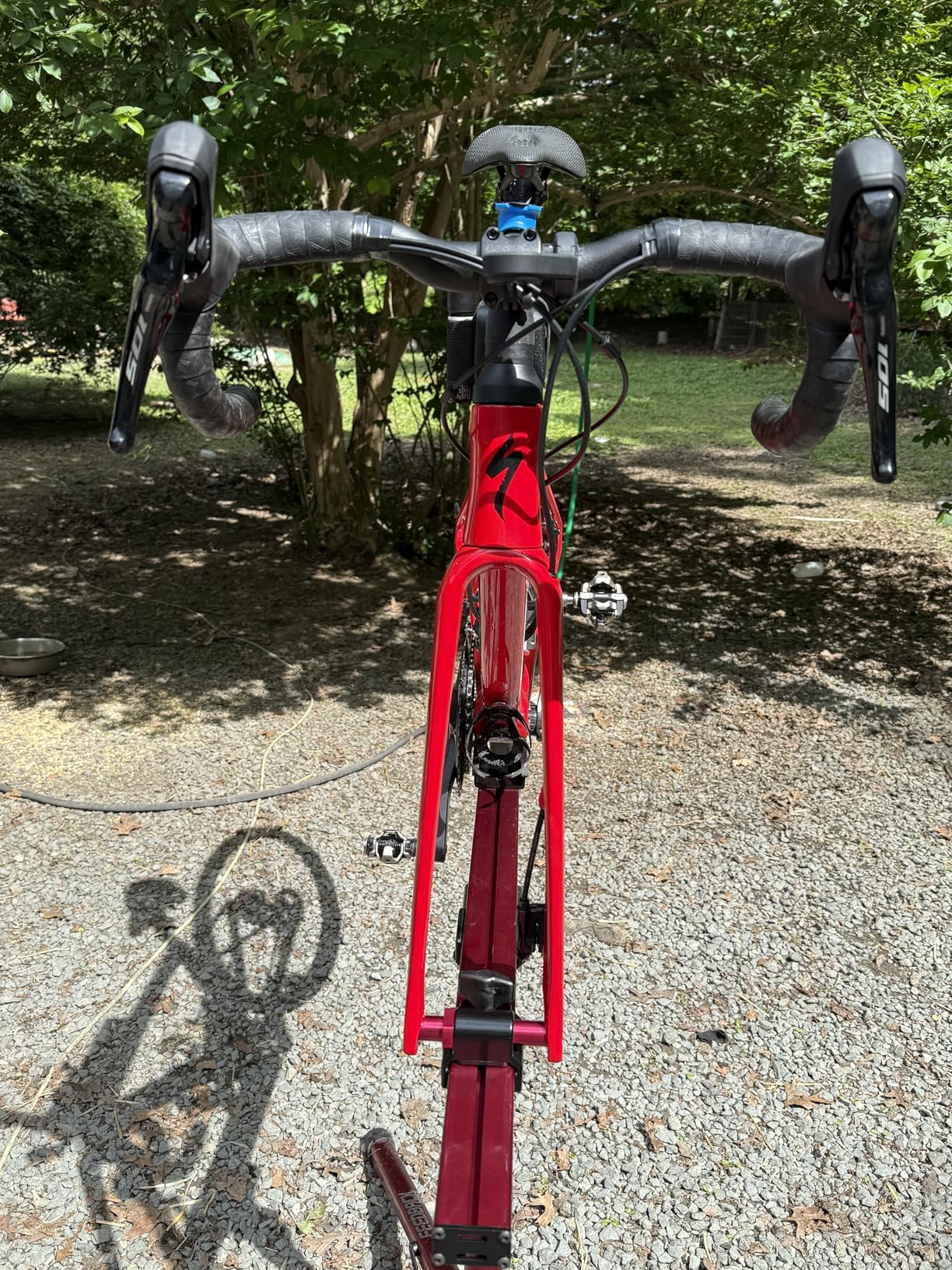 Feedback Sports Sprint Bike Repair Stand, Compact Bike Workstand, Red | Dropout-style mount locks bikes securely; 360-degree platform rotates for full access during precise service customer photo 1