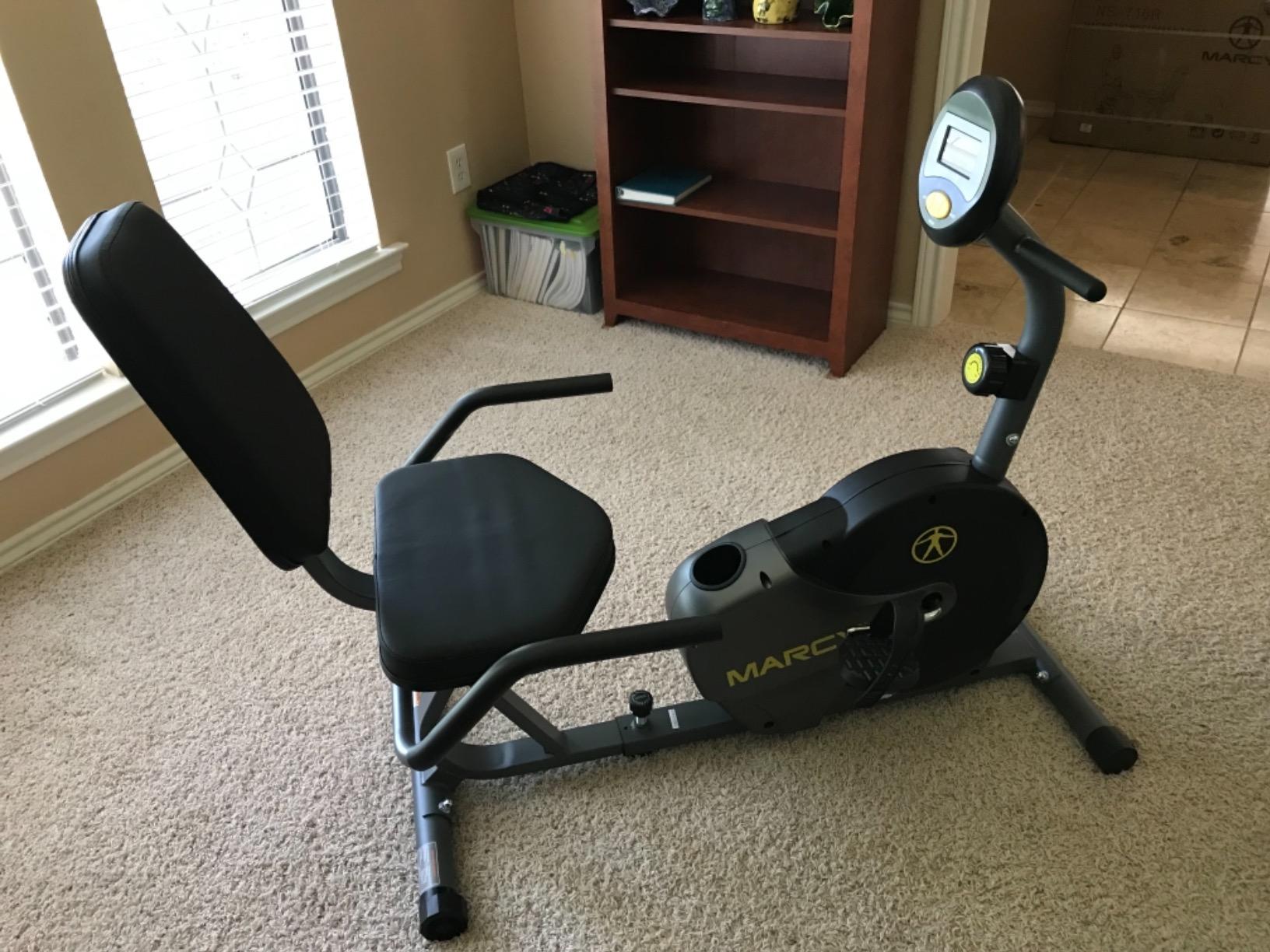 Marcy Magnetic Recumbent Bike with Adjustable Resistance and Transport Wheels NS-716R customer photo 1