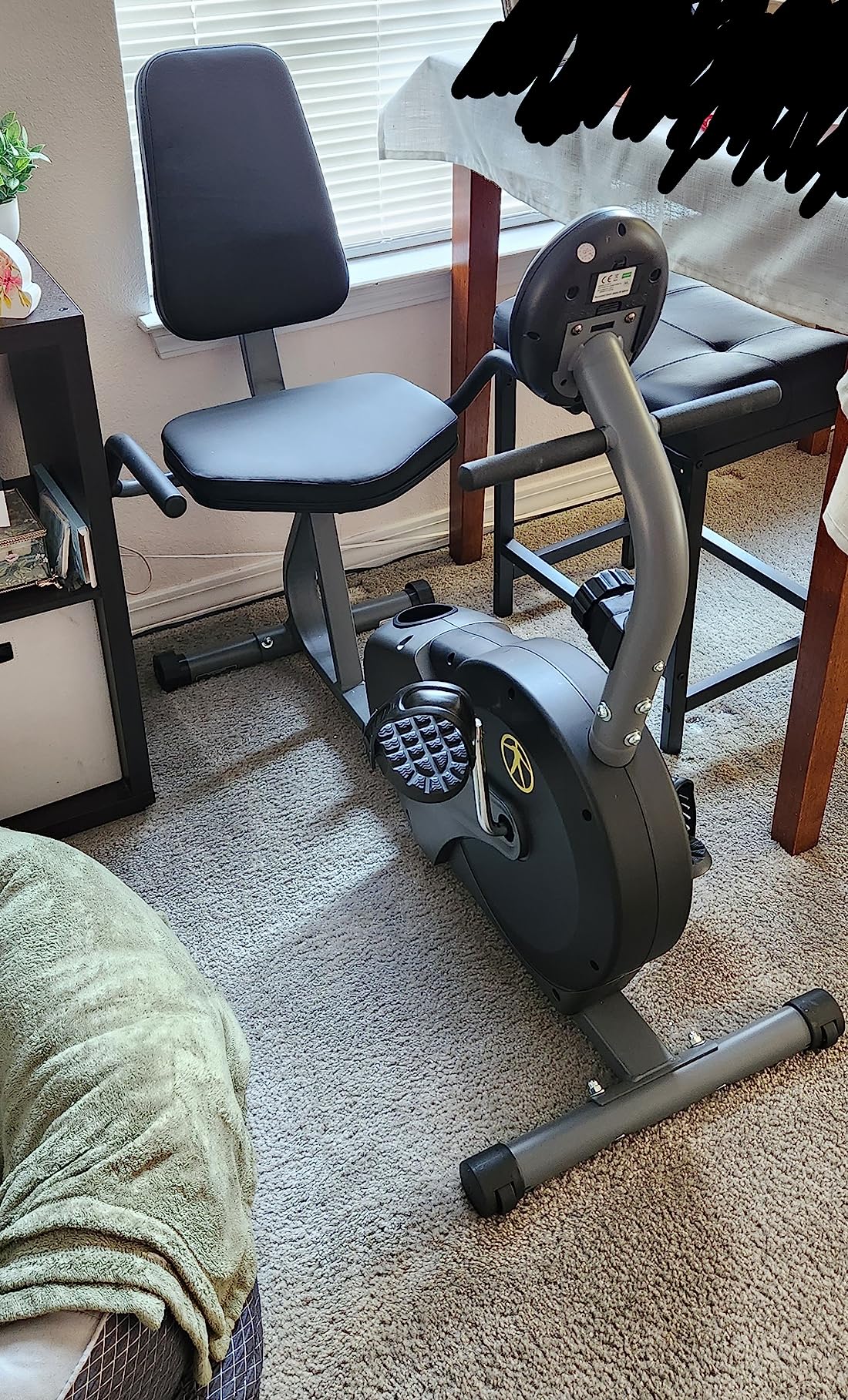 Marcy Magnetic Recumbent Bike with Adjustable Resistance and Transport Wheels NS-716R customer photo 2