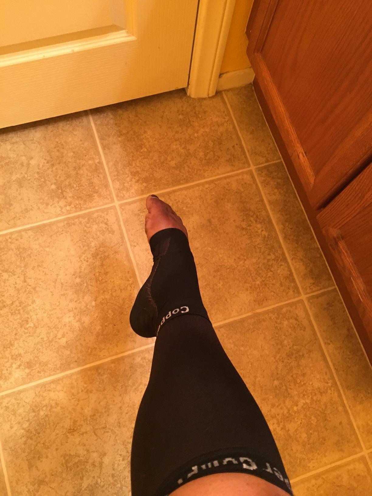 Copper Compression Calf Sleeves for Shin Splints, Varicose Veins, Arthritis, Sprains, Running, Cycling - Men & Women - 1 Pair customer photo 2