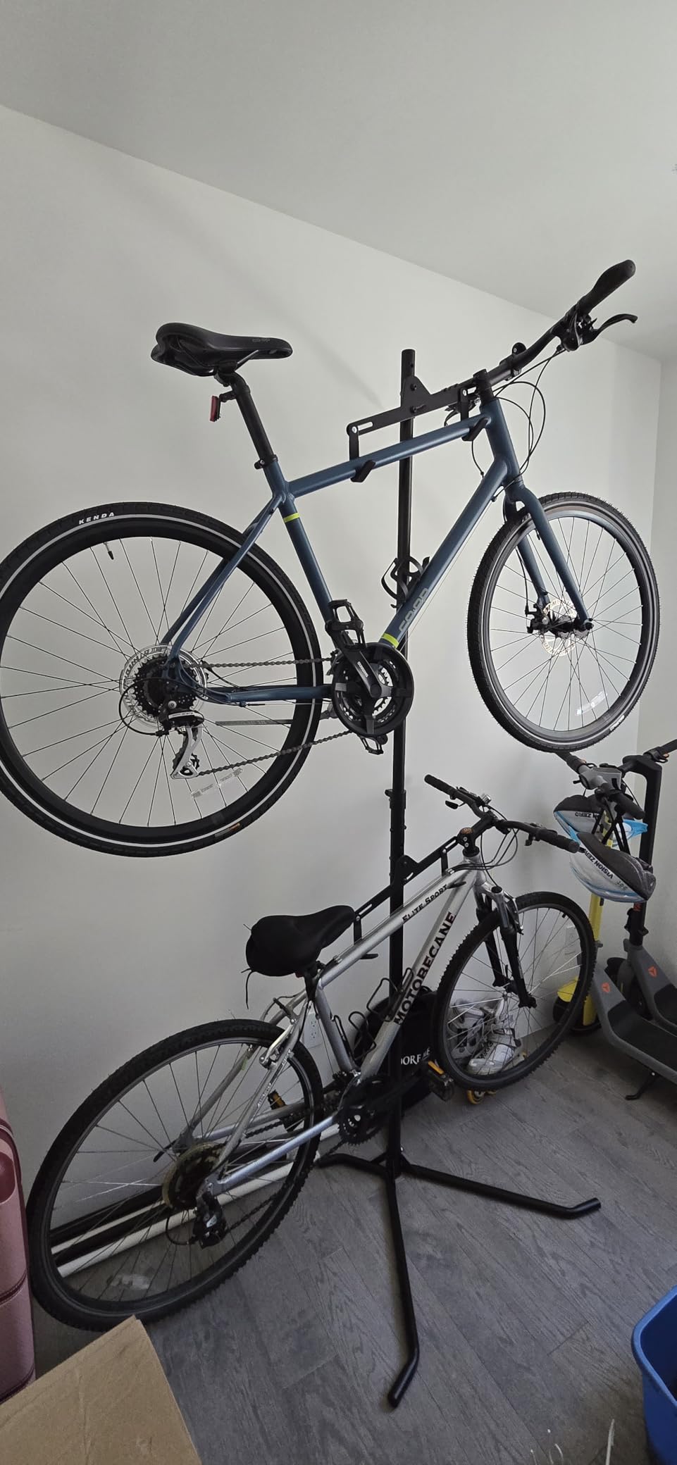 CyclingDeal 2 Bike Bicycle Vertical Hanger Parking Rack Gravity Floor Storage Stand for Garages or Apartments customer photo 1