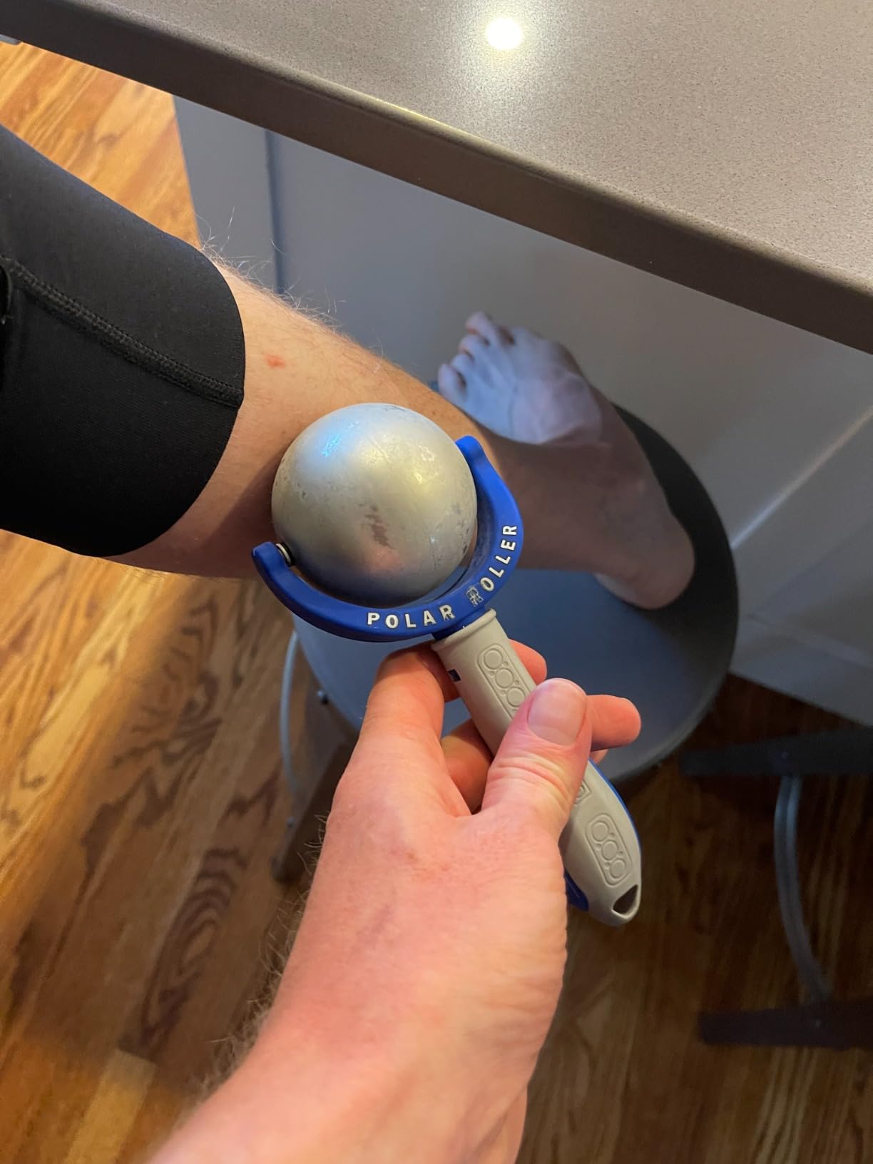 GoFit Polar Roller Cold Compression Therapy Massage Bar for Muscle Relief, Recovery, and Targeted Massage, Blue, 9.8 x 4.8 x 2.8 Inches customer photo 1