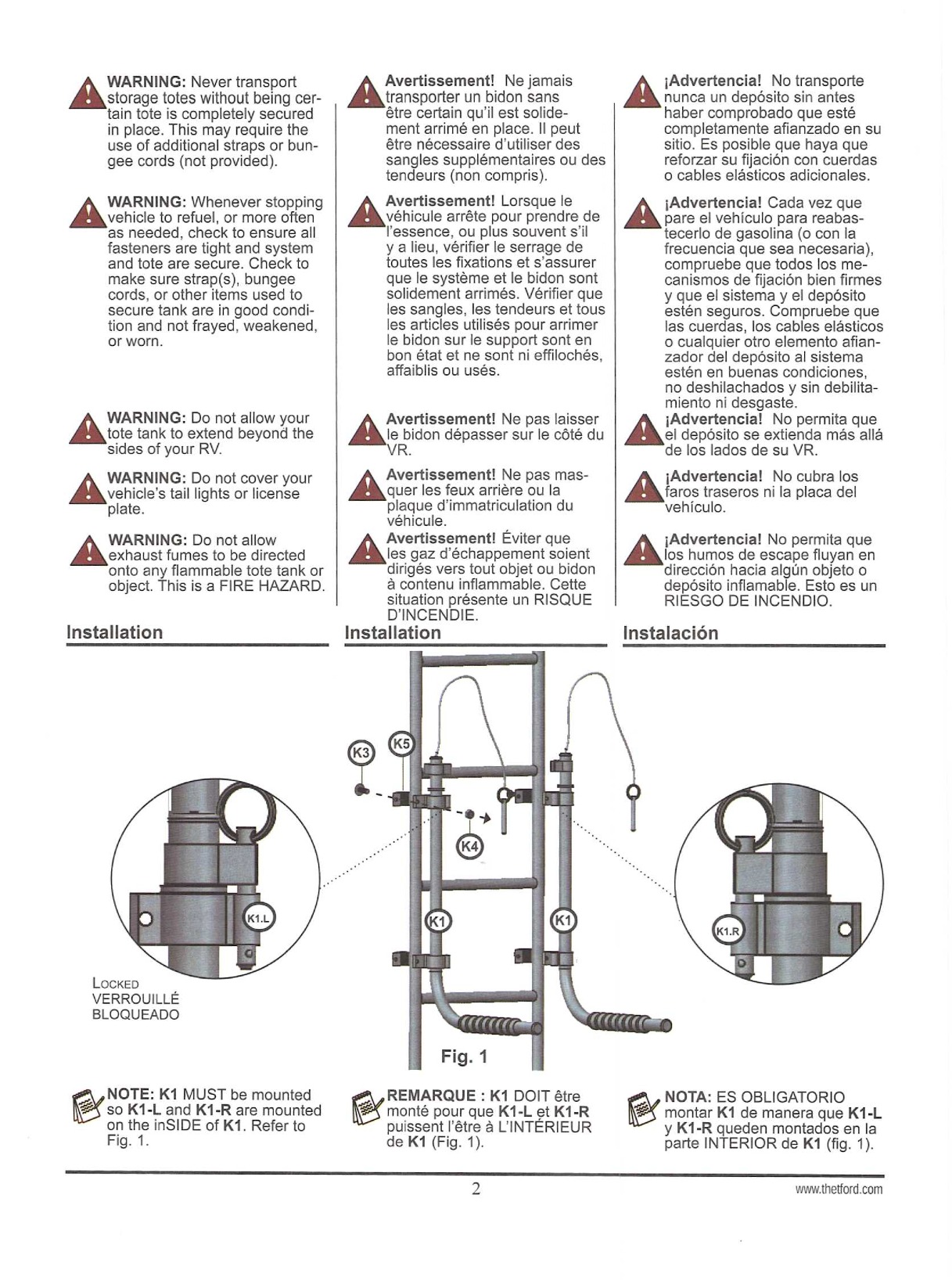 Thetford RV Ladder Mount System - Universal RV Ladder Rack for SmartTote2 | Portable RV Waste Tote Tanks | Bikes | Chairs - Thetford 40830 customer photo 1