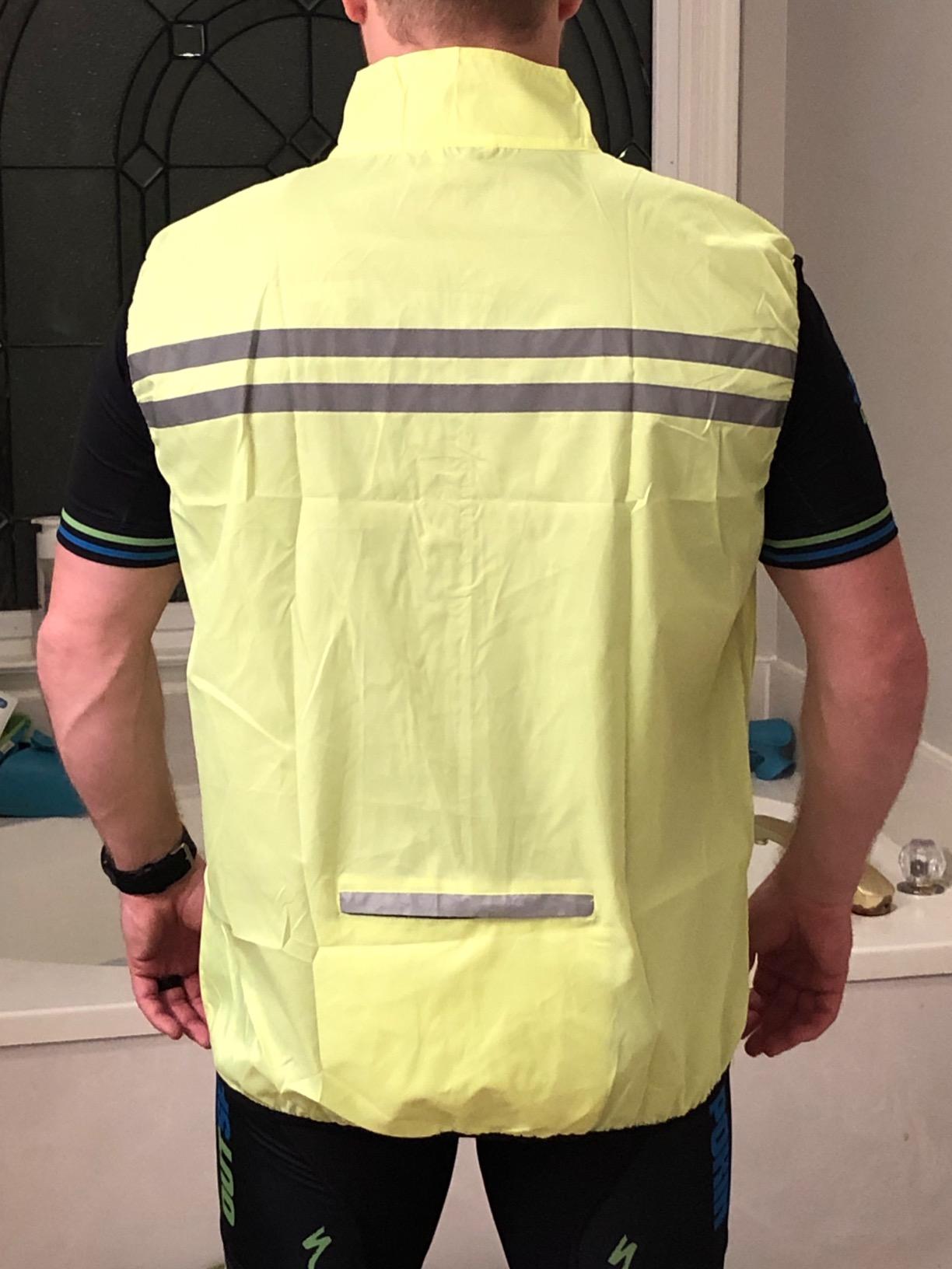 bpbtti Men's Hi-Viz Safety Running Cycling Vest Sleeveless Windbreaker vests- Windproof and Reflective customer photo 2