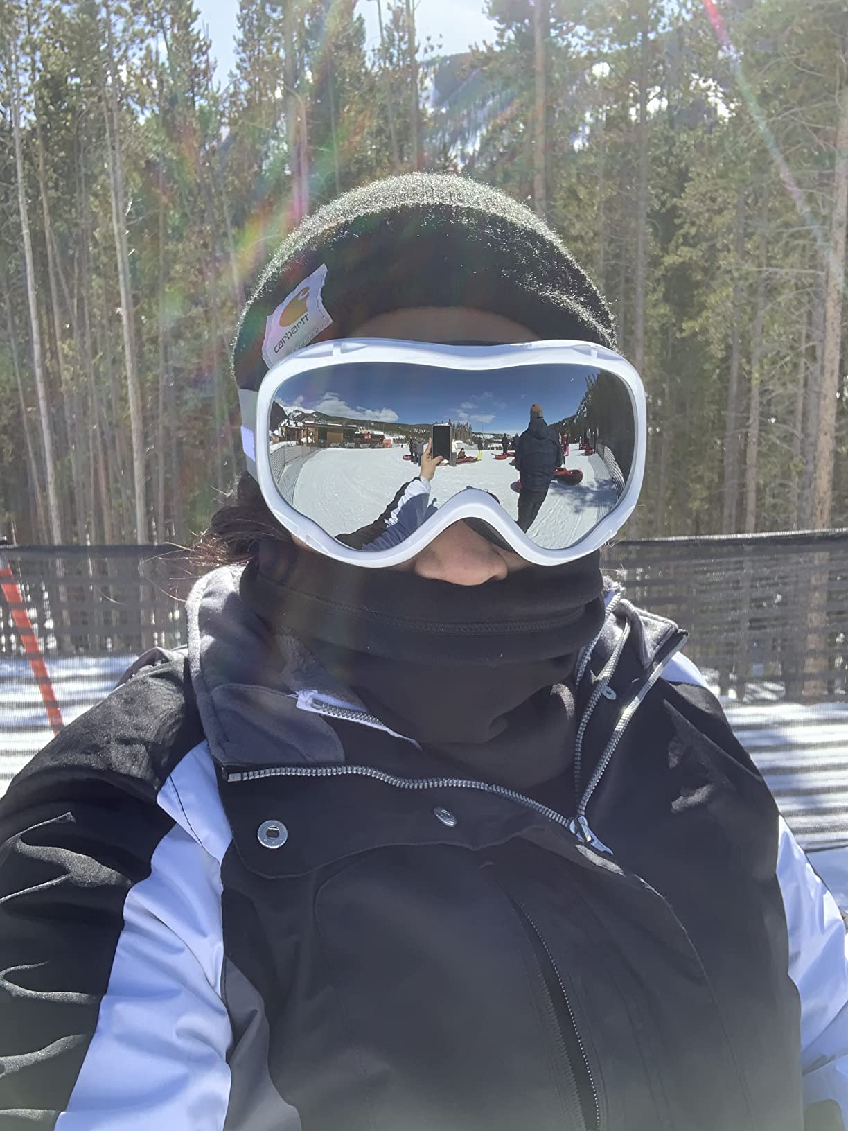 SUNMECI Neck Gaiter Warmer Ski Scarf Windproof Mask - Thick Fleece Neck Warmer Cold Weather Face Mask customer photo 2