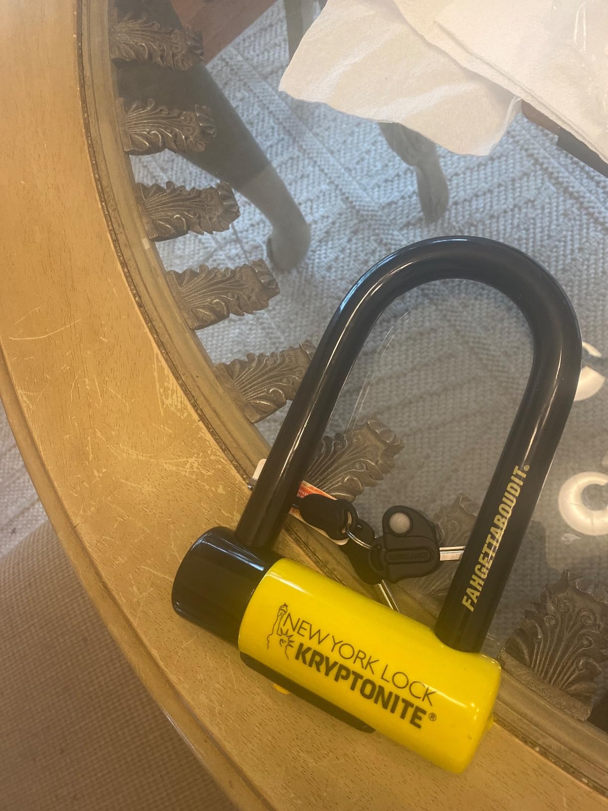 Kryptonite New York Fahgettaboutit Mini Bike U-Lock, Heavy Duty Anti-Theft Bicycle U Lock, 18mm Shackle with Keys, Ultimate Security Lock for Bicycles E-Bikes Scooters customer photo 1