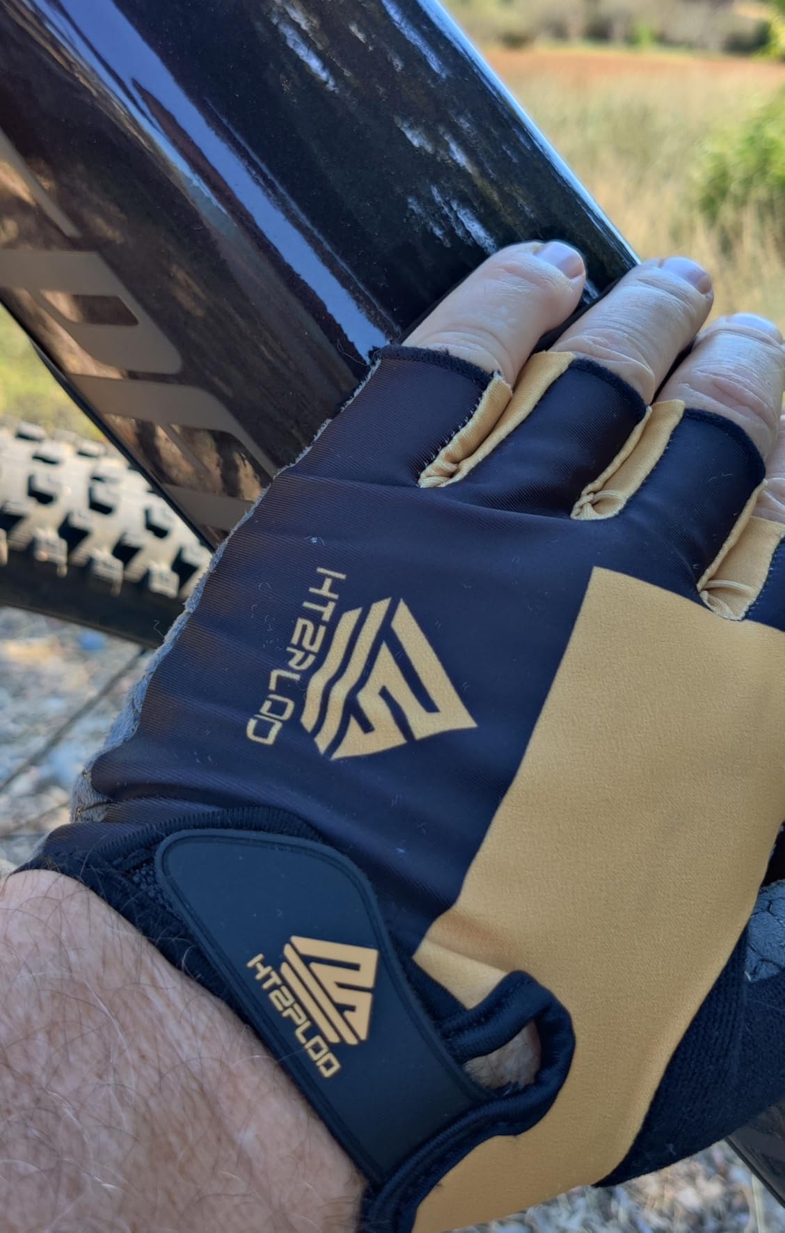 Bike Gloves for Men Women with Anti-Slip Shock-Absorbing Pad, Light Weight Half-Finger Cycling Gloves customer photo 1