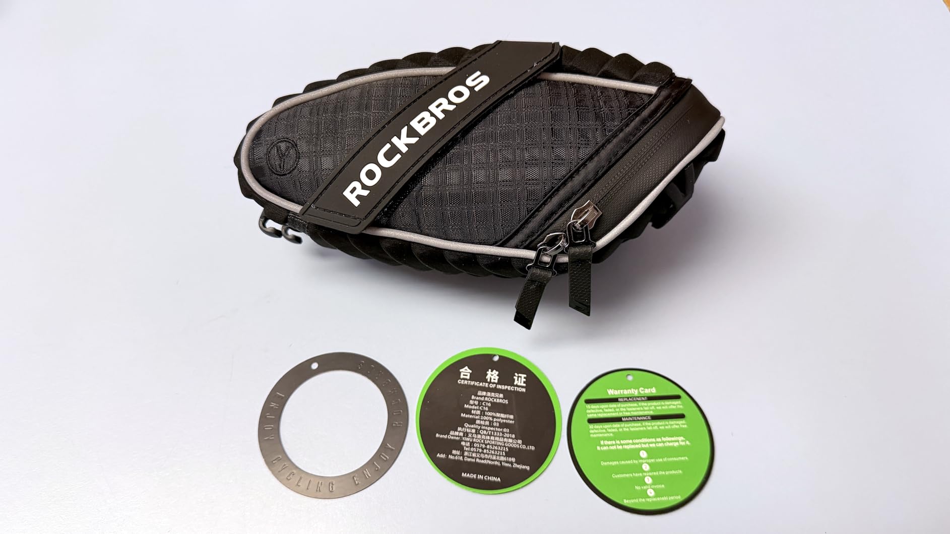 ROCKBROS Bike Saddle Bag Under Seat Bicycle Seat Bag 3D Shell for MTB/Road | Waterproof Bike Seat Pack, Bike Seat Pouch for Cycling & Commuting, Durable Bicycle Storage Bag with Reflective Strip, Black customer photo 2