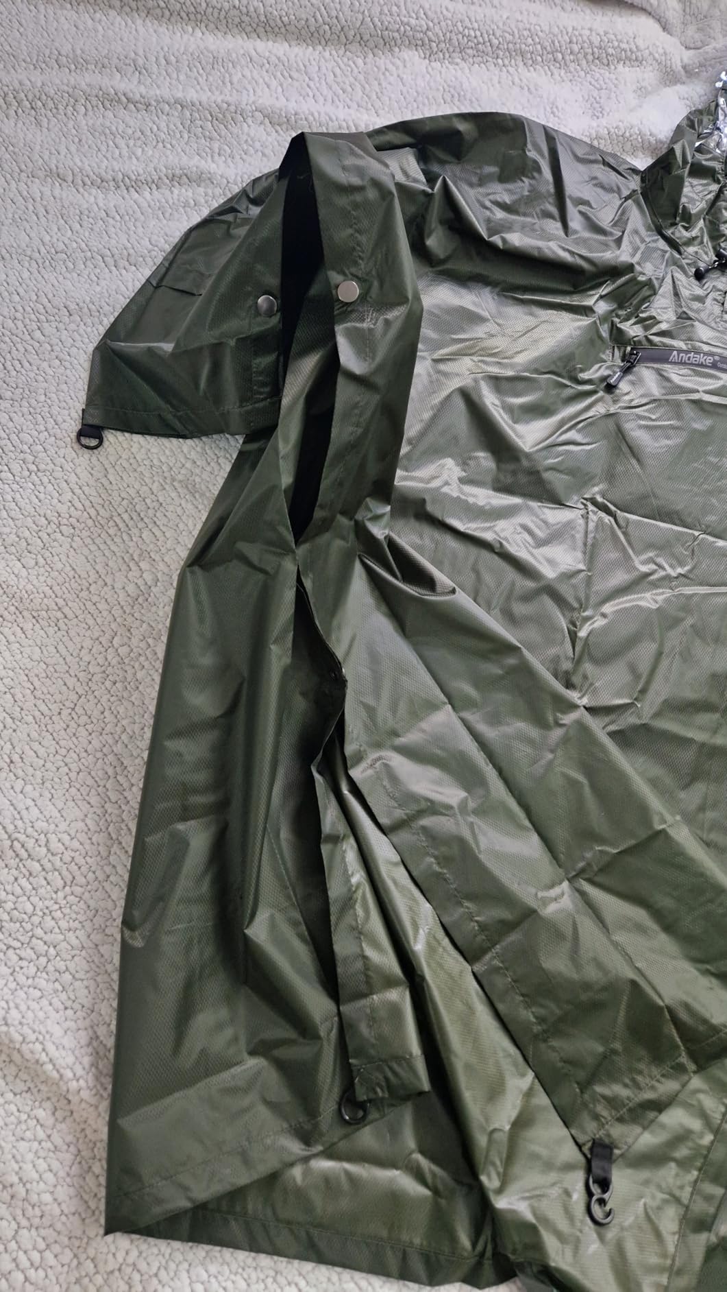 Andake Waterproof Rain Poncho for Adults Unisex, 230T Ripstop Polyester, Raincoat Gear with Transparent Viewing Window Outdoors customer photo 2