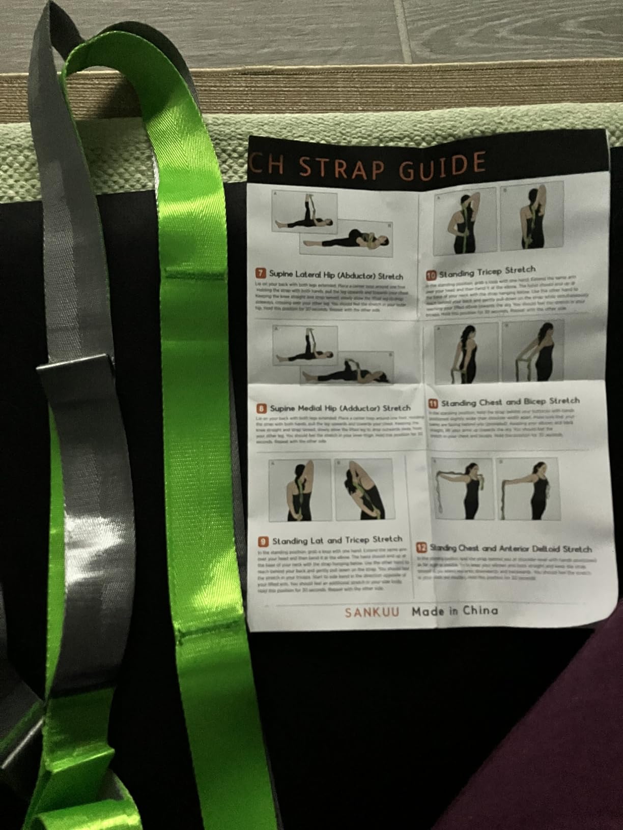 SANKUU Yoga Straps Stretching Strap with 12 Loops Workout Poster, Straps for Stretching Physical Therapy Equipment Long Stretch Out Bands for Exercise, Pilates and Gymnastics for Women Men customer photo 1
