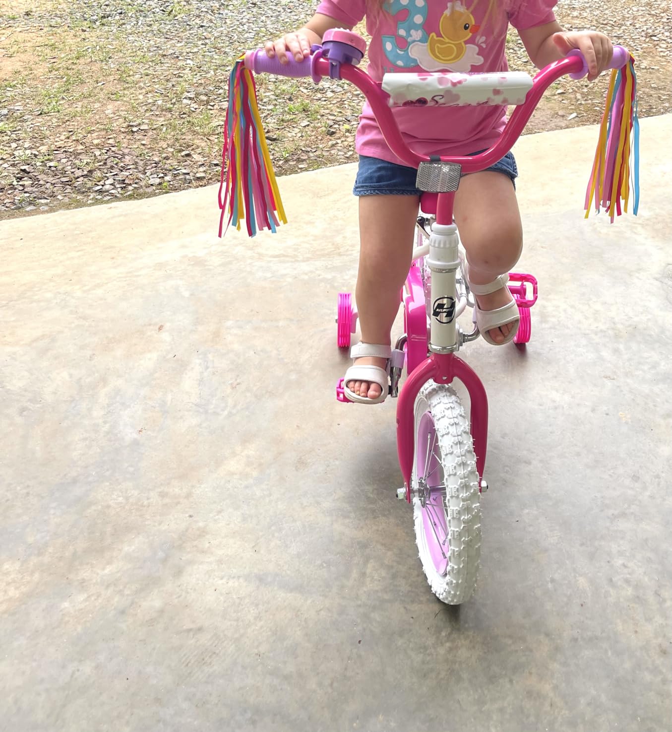 U-LIAN Kids Streamers and Bike Bell for Girls - 1 Pack Flower Bicycle Bell with 2 Pack Handlebar Streamers Scooter Tassels for Children's Bike Accessories customer photo 1
