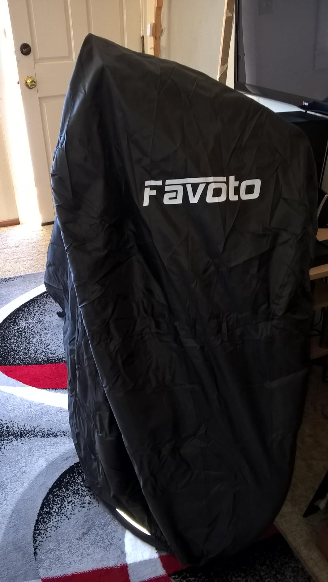 Favoto Bike Cover Waterproof Outdoor Storage for 1 or 2 Bikes Bicycle Cover | 420D Heavy Duty Bike Cover Rain Sun UV Dust Wind Proof with Storage Bag Bike Tarp for EBike Mountain Road City Bike, Black customer photo 2