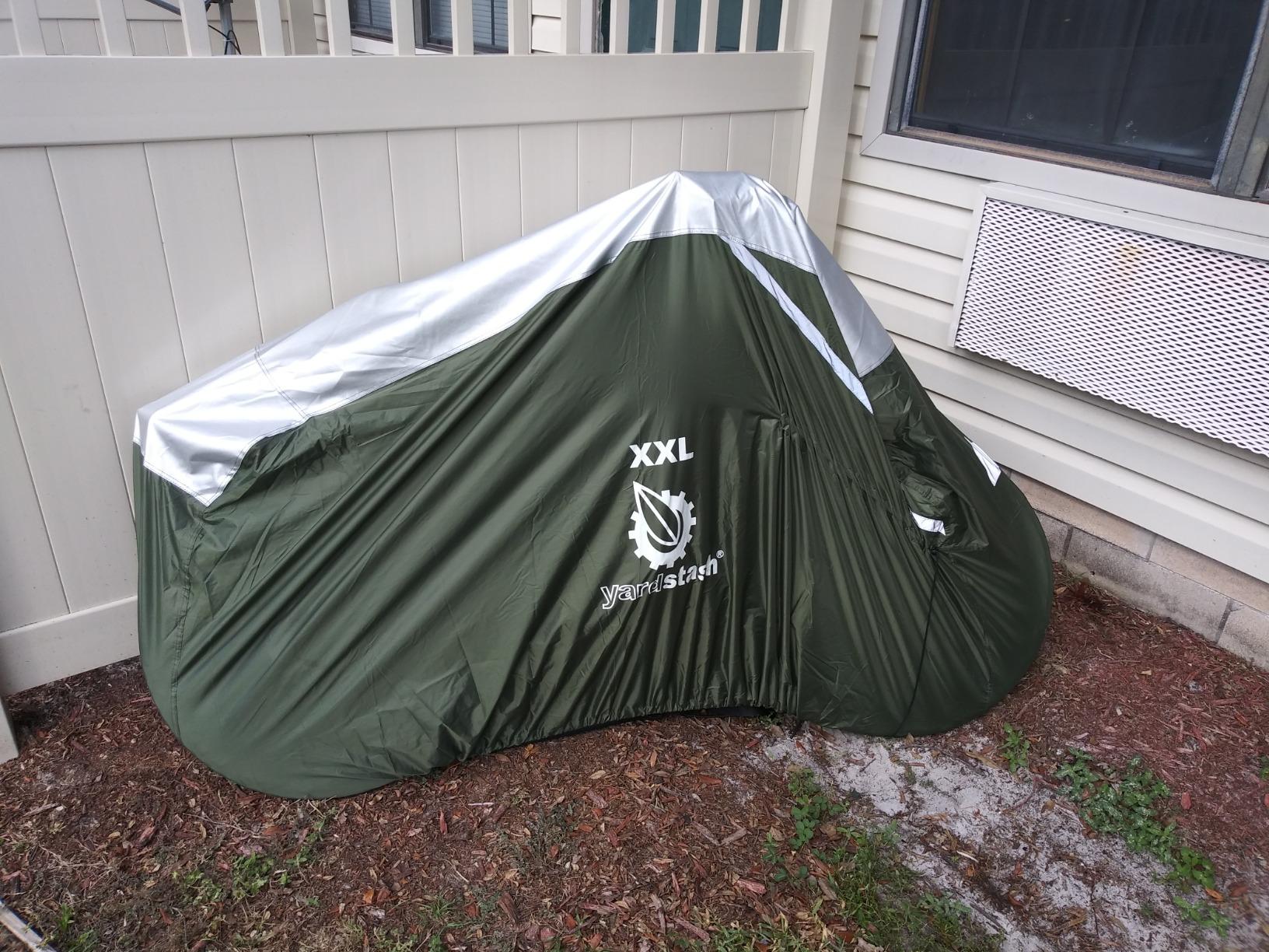 YardStash Bike Cover - Reflective Bicycle Covers for Outside Storage - Waterproof & Weatherproof Garden Tarp Shelters for Bikes, Trikes, 29ers, and Electric Bicycles customer photo 1