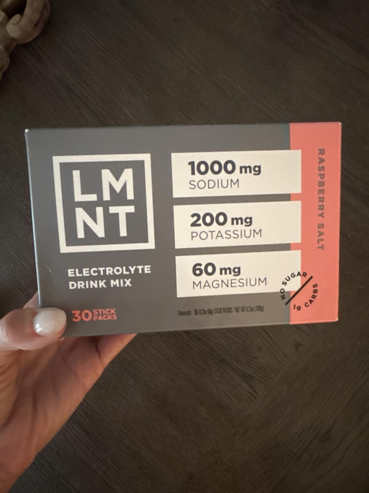 LMNT Zero Sugar Electrolytes - Raspberry Salt | Drink Mix | 30-Count customer photo 1