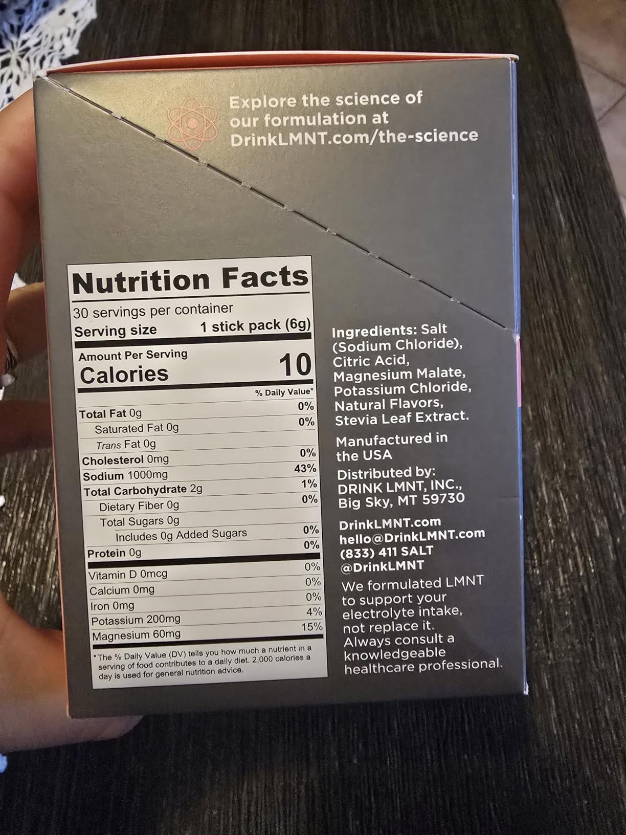 LMNT Zero Sugar Electrolytes - Raspberry Salt | Drink Mix | 30-Count customer photo 2