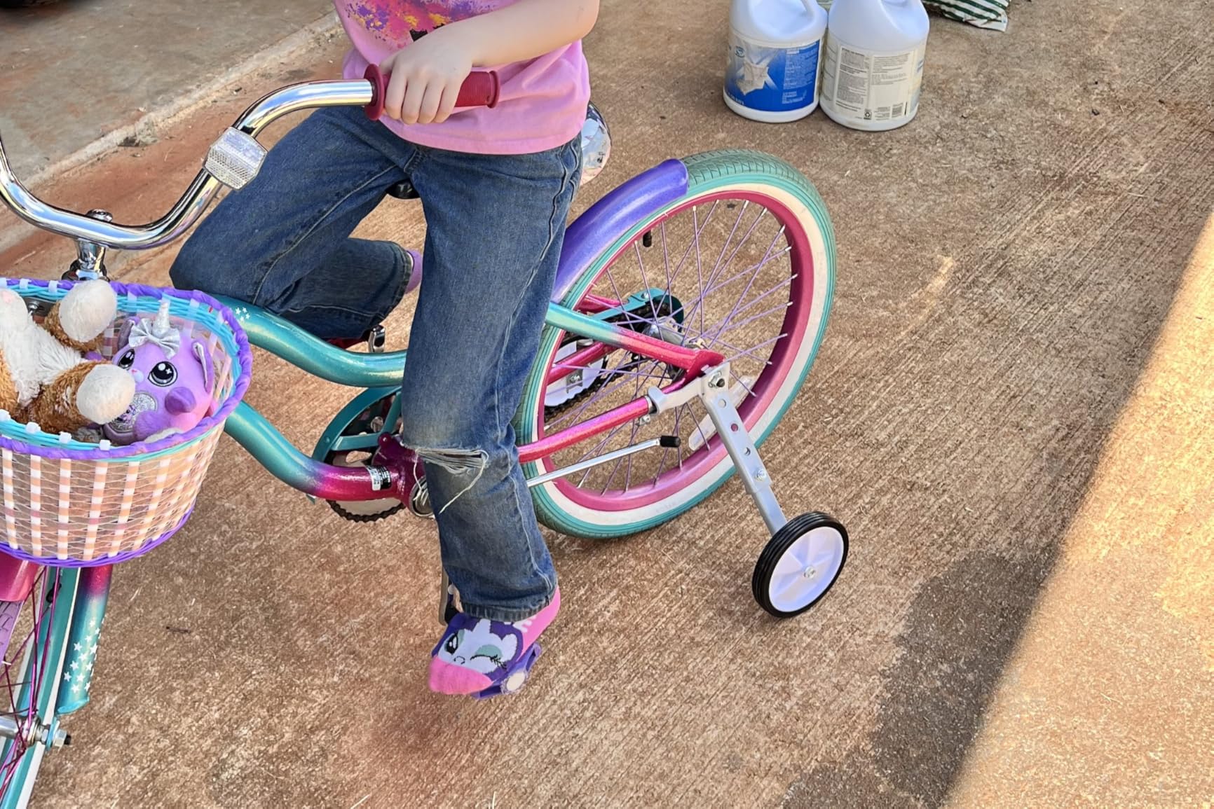 Training Wheels for 20 Inch Bike, Variable Speed Bike Training Wheels Bicycle Stabilizers Mounted Kit for Kids, Compatible with 18, 20, 22 Inch Bikes, 1 Pair customer photo 2