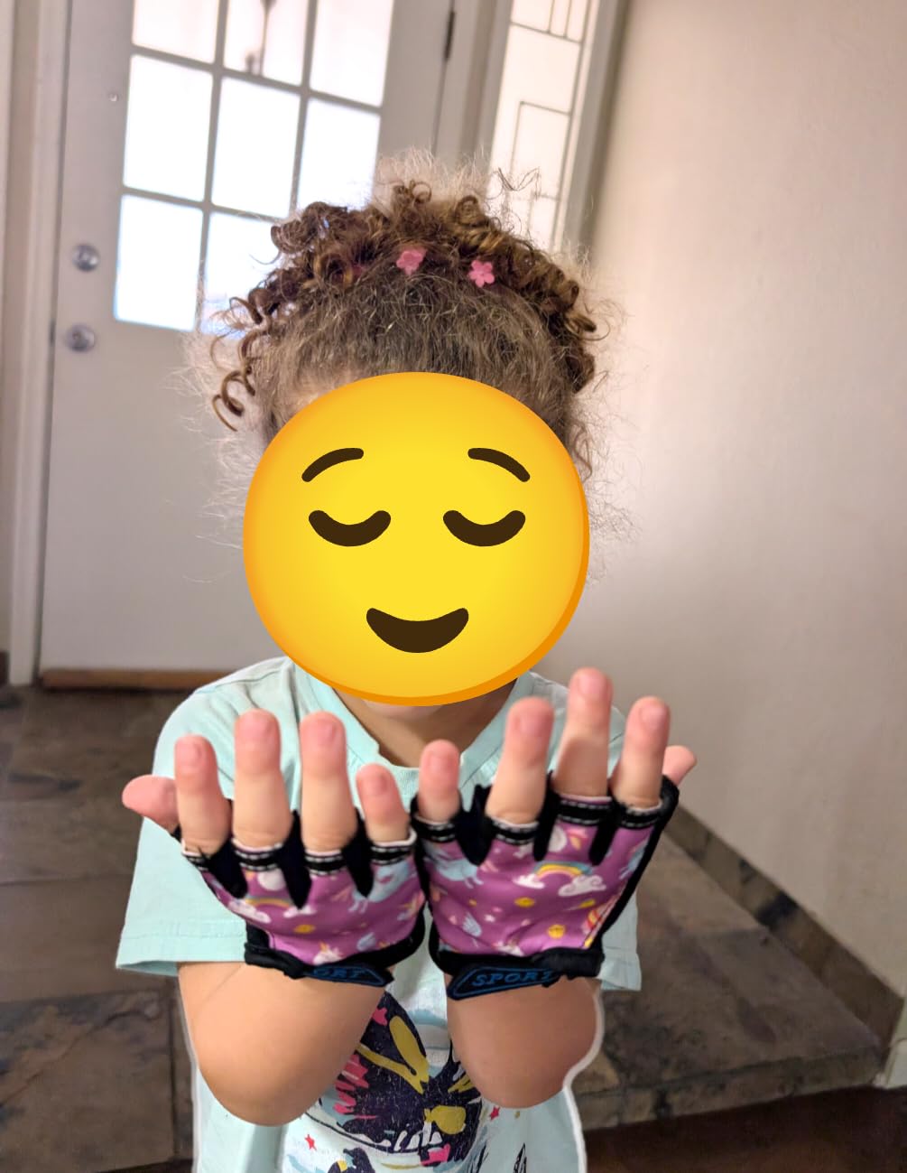Boao 3 Pairs Kids Half Finger Bike Gloves Non-Slip Breathable Adjustable Birthday Gift for Boys Girls for Bike Workout customer photo 1