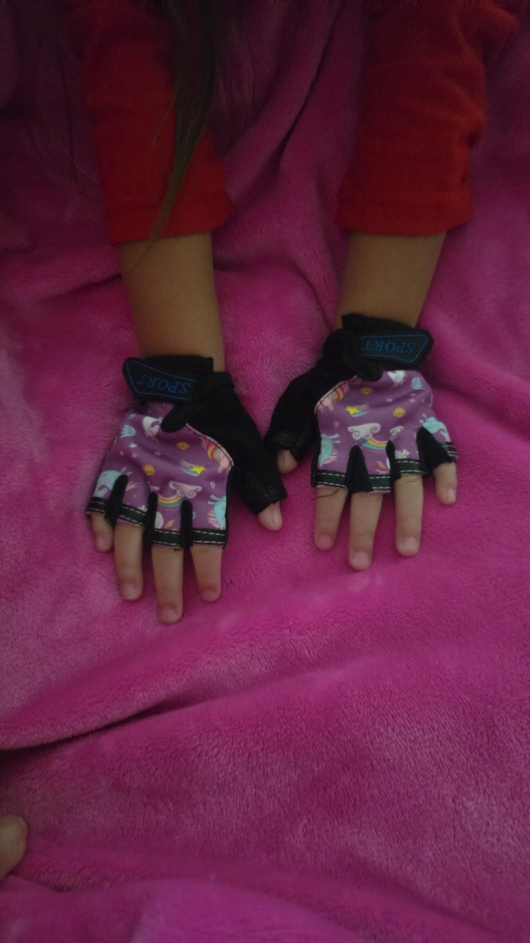Boao 3 Pairs Kids Half Finger Bike Gloves Non-Slip Breathable Adjustable Birthday Gift for Boys Girls for Bike Workout customer photo 2