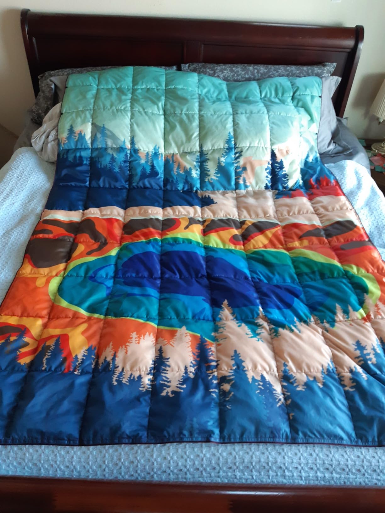 4Monster Down Camping Blanket, 650 Fill Power Ultralight Packable Puffy Blanket, Warm, Waterproof & Windproof Outdoor Quilt for Backpacking, Travel, Stadium, Beach customer photo 1