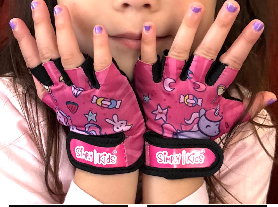 Kids Bike Gloves for Balanced Bike Mountain Bicycle Biking | Breathable Fingerless Toddler Kids Cycling Gloves with Extra Protective Cushions | CPSIA Certified Riding Gloves for Girl Boy Child Youth customer photo 1
