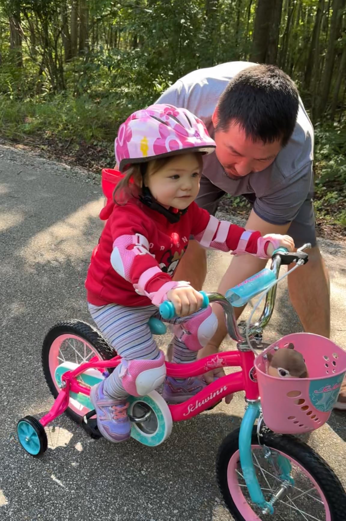 Lamsion Kids Helmet Adjustable Protective Gear Set for Ages 3-8 Girls Boys | Lightweight pink helmet & knee/elbow/wrist pads for toddlers, great for bike/scooter/skate. Ventilated & impact-resistant customer photo 2
