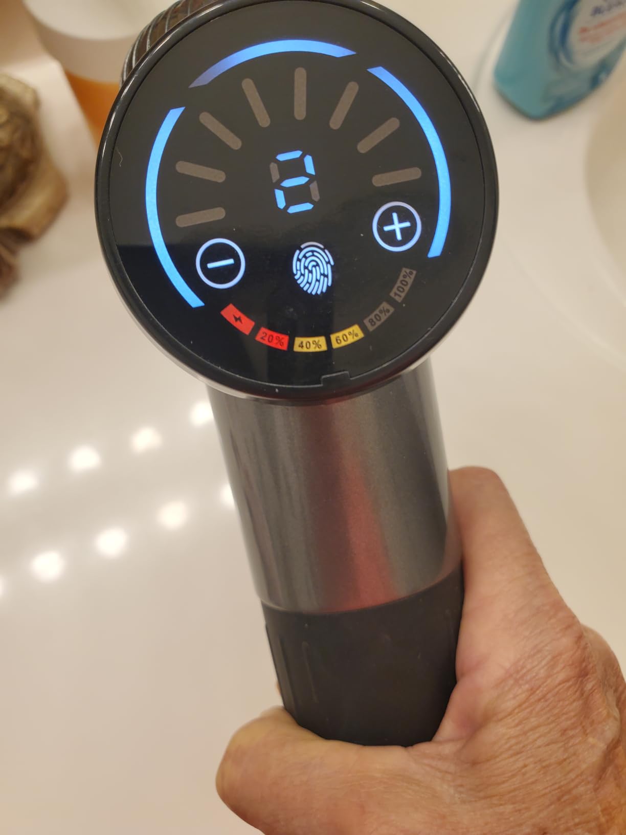 TOLOCO Massage Gun, Deep Tissue Back Massage for Athletes for Pain Relief, Percussion Massager with 10 Massages Heads & Silent Brushless Motor, Fathers Day Dad Gifts, Black customer photo 2