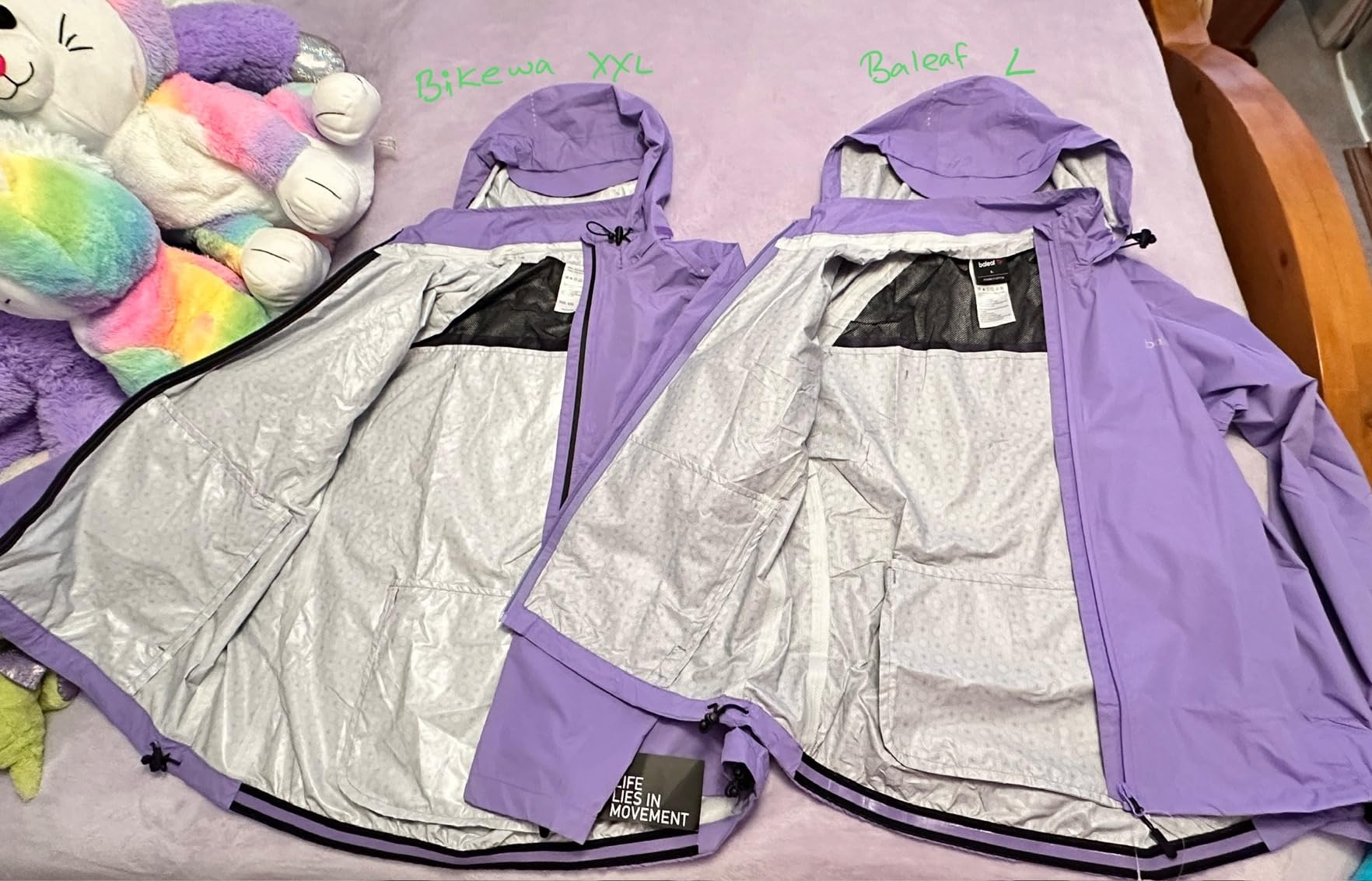 Women's Rain Jackets Waterproof Windbreaker Packable Running Lightweight Cycling Jacket Reflective Hooded customer photo 2