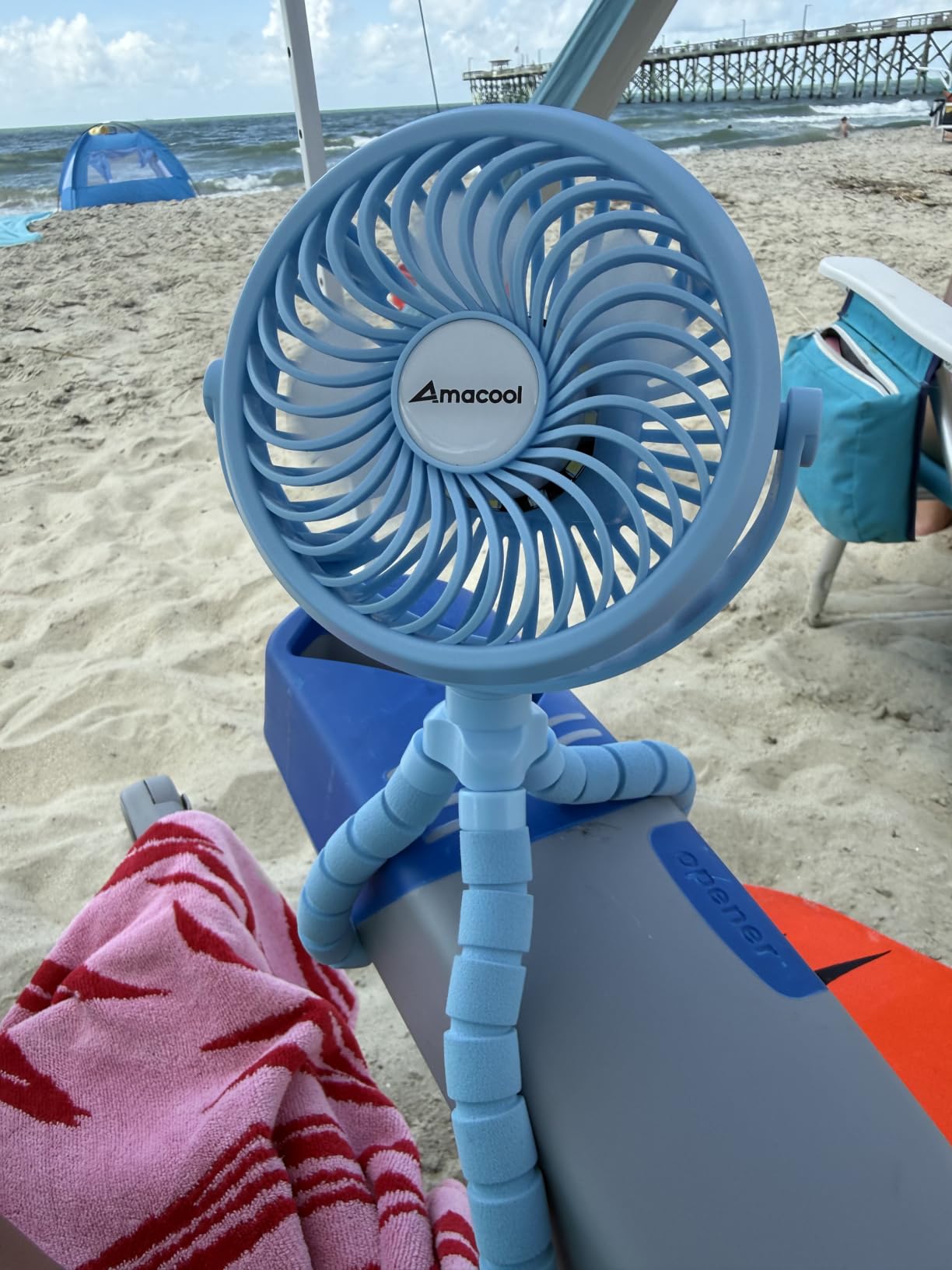 AMACOOL Battery Operated Stroller Fan, Baby Travel Essentials for Beach Disney, Newborn Boy & Girl Showers Gifts Registry Search, Rechargeable Clip On Fan for Car Seat Wagon Crib Bike Treadmill customer photo 1