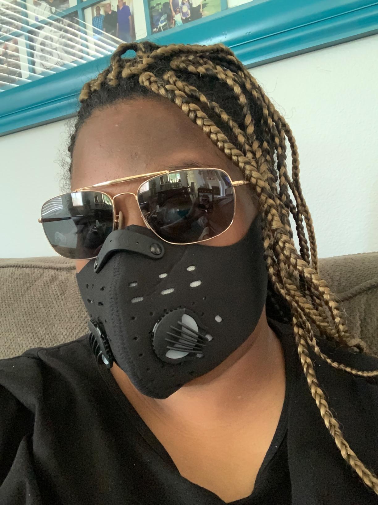 PISIQI Dust Mouth Face Cover Half Face Sports Face Anti Dust Face Mouth Cover with Valve Reusable Shield Outdoor Facial customer photo 2