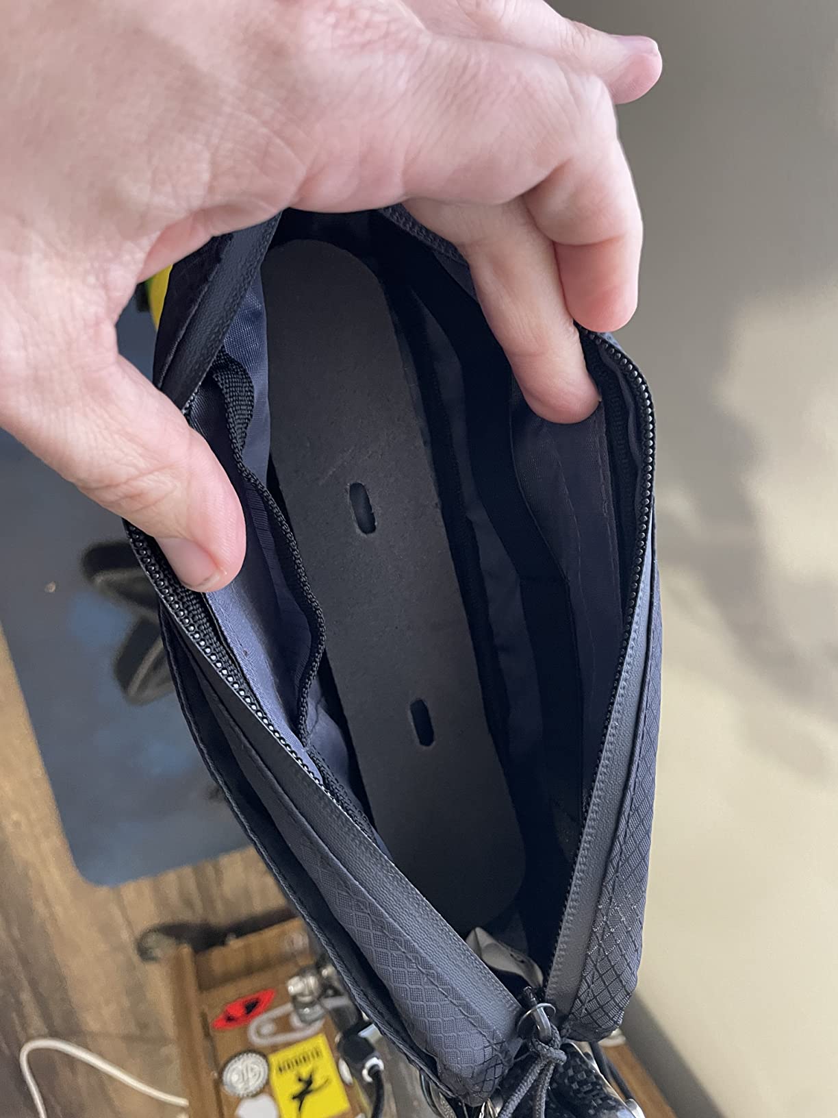 LEZYNE Energy Caddy Bicycle Frame Storage Bag - Water-Resistant Bike Top Tube Organizer with Zipper Closure, 3-Point Attachment customer photo 2