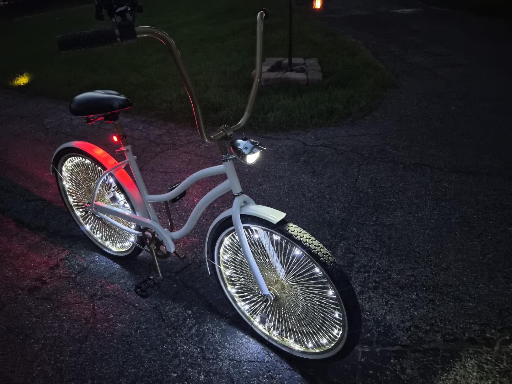 TINANA 2 Tire Pack LED Bike Wheel Lights Ultra Bright Waterproof Bicycle Spoke Lights Cycling Decoration Safety Warning Tire Strip Light for Kids Adults Night Riding customer photo 1