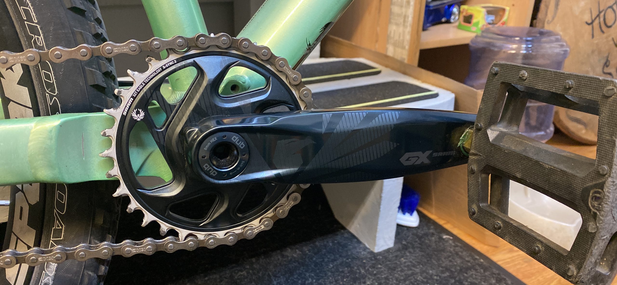 SRAM GX Eagle DUB Crankset - 12-Speed, 32t Direct Mount, Lunar customer photo 2