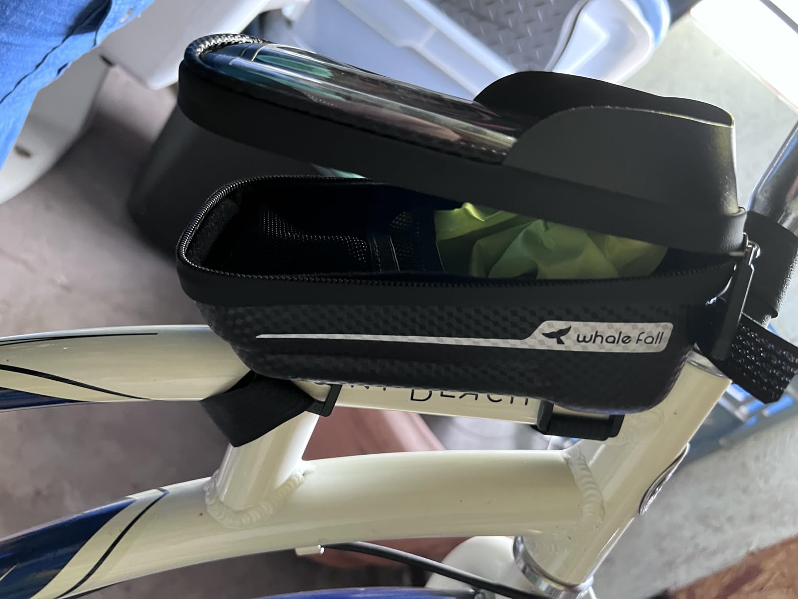 whale fall Bike Frame Bag Waterproof, 3D EVA Hard Shell, Bike Phone Holder | Top Tube Bag with TPU Touchscreen, Fits Phones up to 7