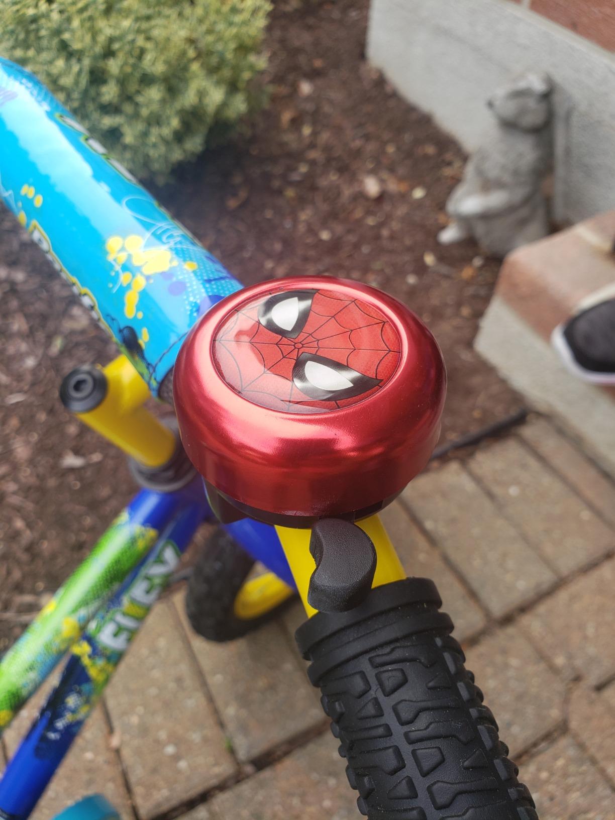 Bike Bell for Kids Boys Toddlers, Spiderman Aluminum Bicycle Bell Children's Bike Accessory customer photo 1